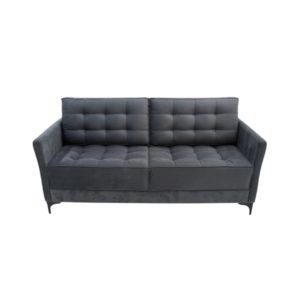 Sofá Mitera 2.00m Fixo – Espuma D-28 e Tecido Suede Chumbo