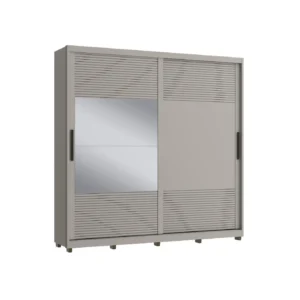 Guarda-Roupa Casal Malthus 2 Portas de Correr Cinza 100% MDF | WS Móveis