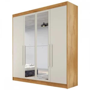 Guarda-Roupa Casal Nantes 4 Portas com Espelho 100% MDF | WS Móveis