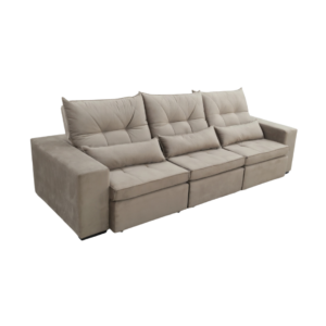 Sofá Miami 3,09m Suede Marrom Mola Bonnel e D28 | WS Móveis