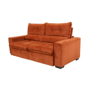 Sofá Havana 2,30m Suede Terracota Duplo Molejo e D28 | WS Móveis